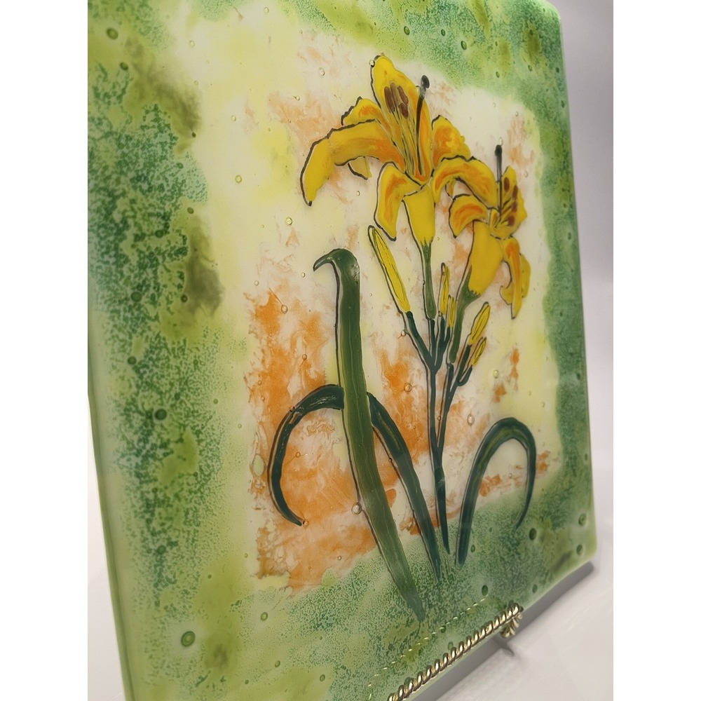 Glass art Sheet Beautiful Vibrant Color Flowers